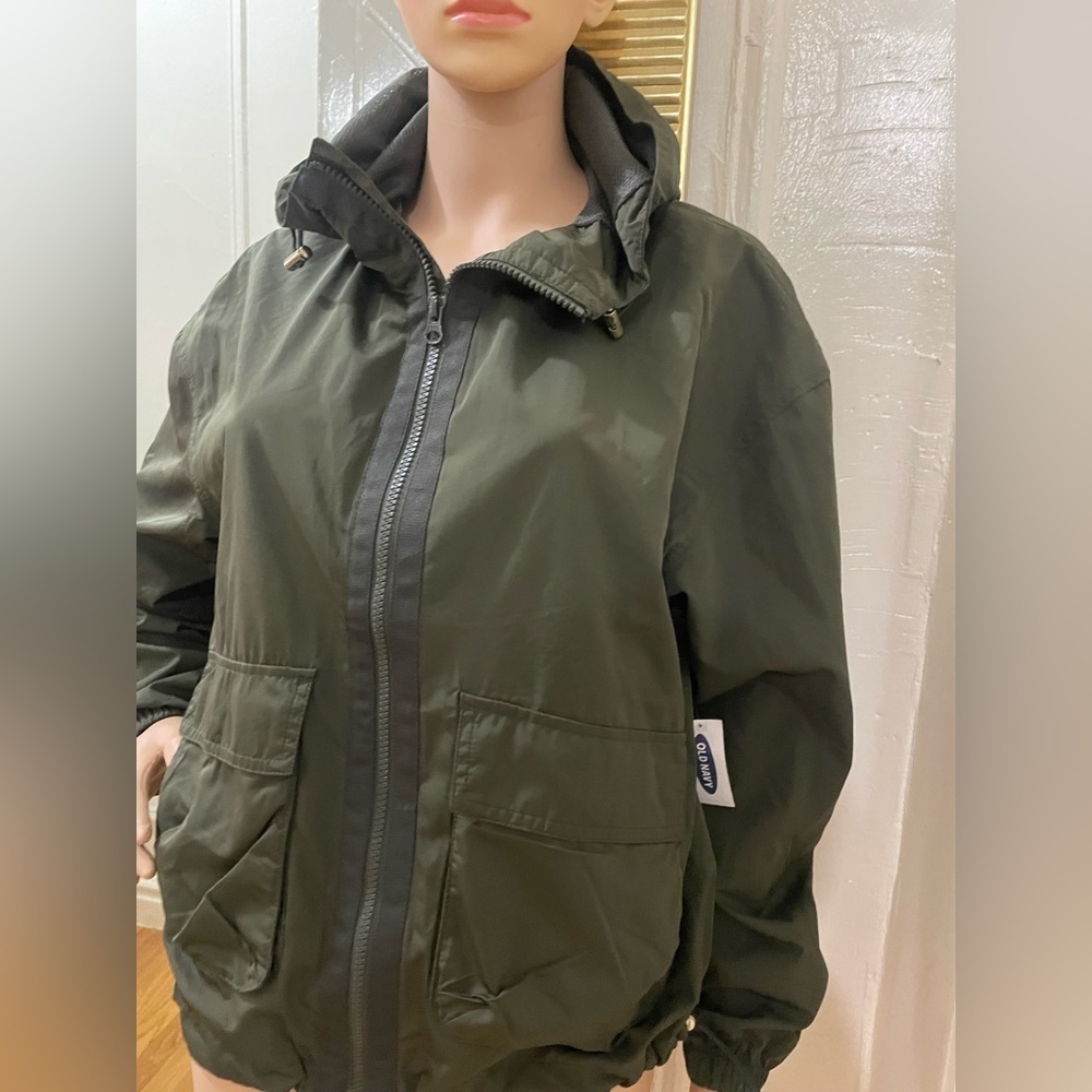 Old Navy women’s Dark Green Windbreaker Jacket - Picture 7 of 11